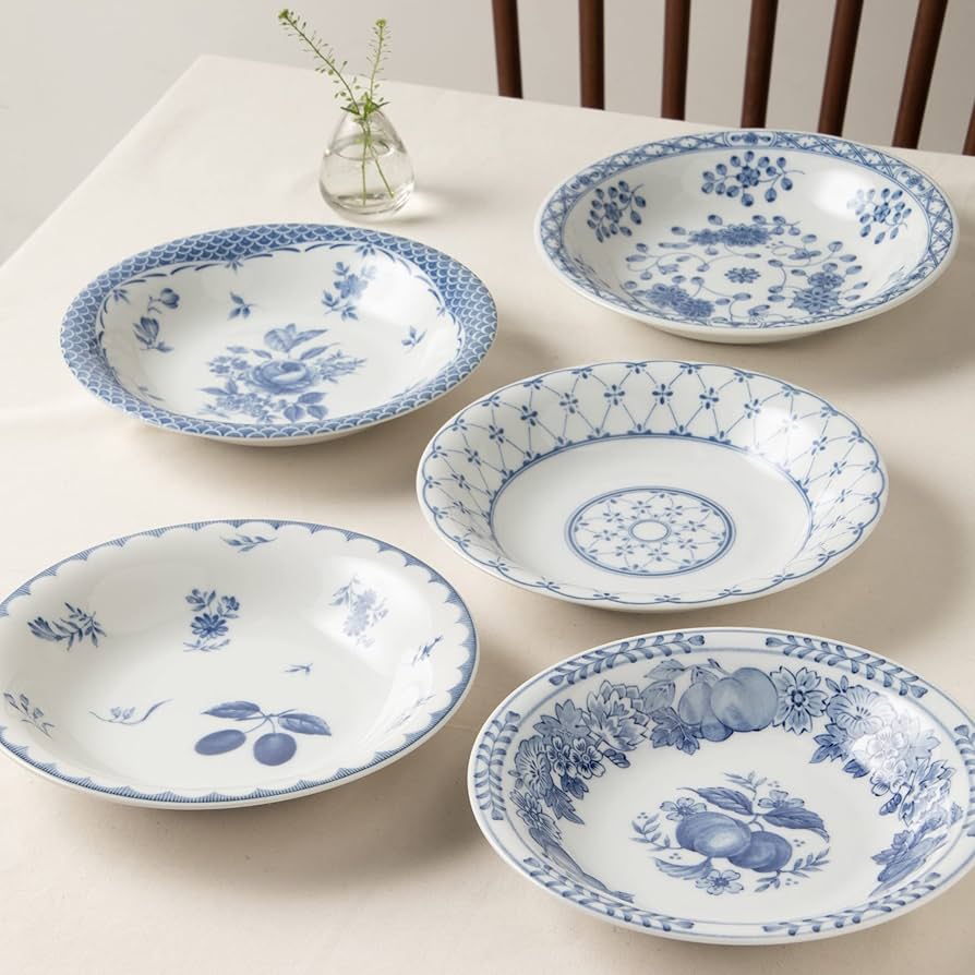 ブルーダニューブ スープ皿 (カレー パスタ等)５枚セット Amazon｜カレー皿 スープ皿 食器 北欧 21cm 5枚組 陶磁器 食洗器